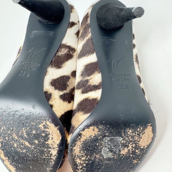 GIUSEPPE ZANOTTI | Ombré Animal Print Calf Hair Pump Heels Women’s Size 36.5 (6) - Picture 10 of 11